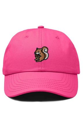 Dalix Squirrel Embroidered Outdoor Cap in Hot Pink at Nordstrom