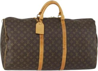 Louis Vuitton Tweedehands Canvas Louis Vuitton tassen - Dames - Vintage Weekendtas - Bruin - ONE Size - Vintage