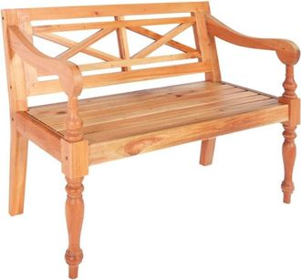 vidaXL vidXL Panchina Batavia 98 cm Legno Massello di Mogano Marrone Chiaro