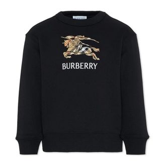 Burberry Kids Sweatshirts, male, Black, 6 Y, Round Neck Sweatshirt