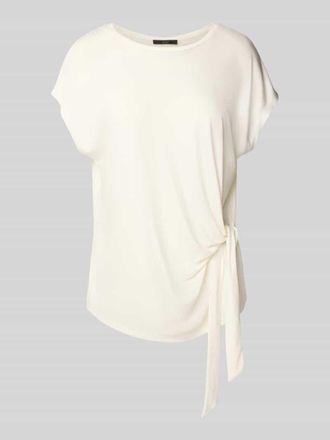 Oui T-Shirt mit Knoten-Detail in Offwhite, Gr&ouml;&szlig;e 42