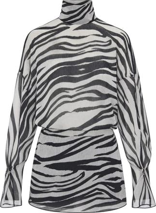 Patrizia Pepe Zebra Print Mini Jurk - Dames - Korte kleedjes - Veelkleurig - XS - Kleedjes