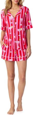 Room Service PJs Print Short Pajamas in Pink Stripe at Nordstrom, Size X-Small