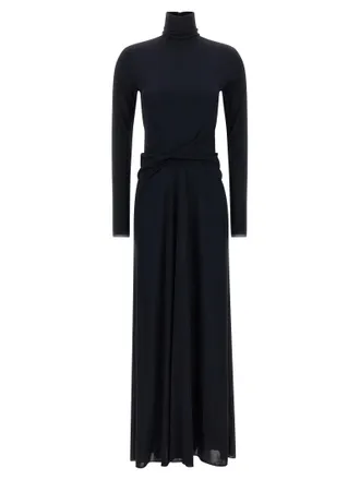Fabiana Filippi Blue Viscose Long Womens Dress