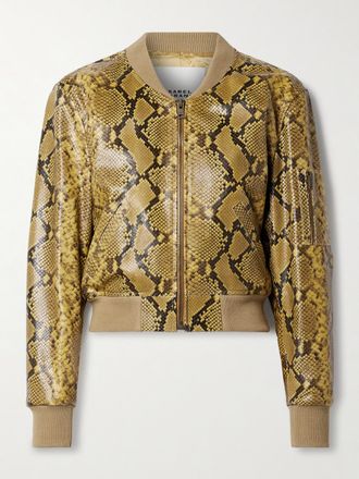 Isabel Marant Giacca Cropped In Pelle Effetto Serpente Cerem - Stampa animalier