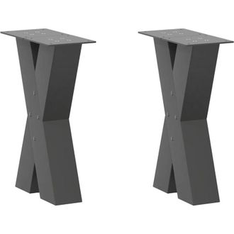 vidaXL Vidaxl - Patas Para Mesa De Centro En Forma De X (2 Unidades), Antracita, 28 X (42-43) Cm, Acero