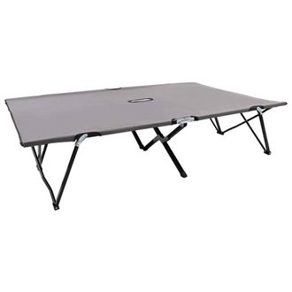 Berkfield Home Two Person Folding Sun Lounger Grey Steel