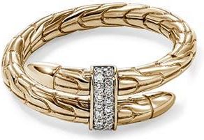 John Hardy Spear 14K Gold Diamond Pave (0.08ct) Single Wrap Ring, Size 6 in 14K Yellow Gold at Nordstrom, Size 7