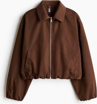 H&M Blouson Jacket in Dark Brown at Nordstrom, Size Xx-Large