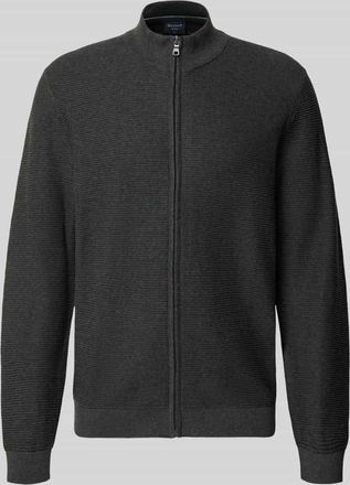 Olymp Level 5 Regular Fit Cardigan mit Stehkragen in Anthrazit, Gr&ouml;&szlig;e XXL