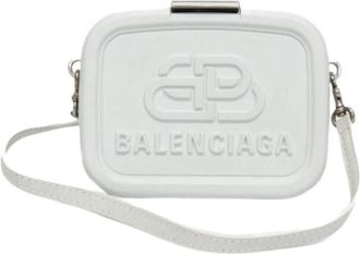 Balenciaga Pre-owned Lunchbox Mini Case 638324 - Dames - Vintage Schoudertas - Wit - ONE Size - Leer - Vintage