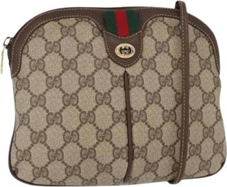 Gucci Pre-owned Cross Body Bags, female, Beige, Size: ONE SIZE Pre-owned Canvas Cross Body Bag