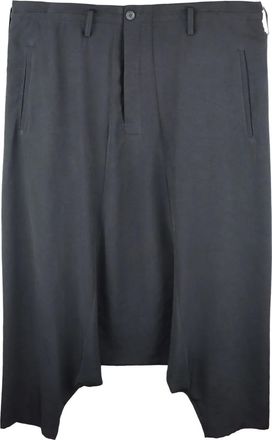 Yohji Yamamoto Pantaloni Sarouel con cavallo basso - Nero