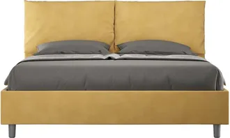 ITYhome Letto Imbottito Matrimoniale 160x200 Cm Antea Tipologia Della Rete: Contenitore - Materiale Ityhome: Microfibra - Colori Ityhome: Ocra