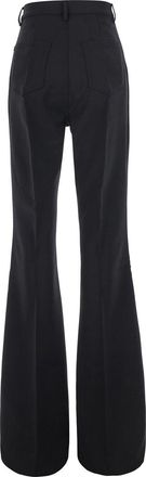 Rick Owens Womens Wide Leg Trousers Bolan Bootcut Black Cotton
