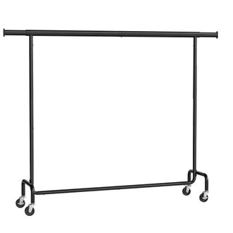 Songmics Burro para ropa con ruedas de 45 x (160-200) x 162,9 cm de color negro