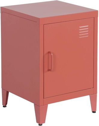 Sweeek Terracotta steel bedside table, one door, locker