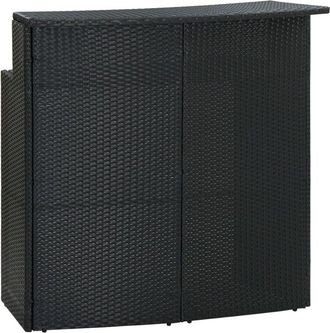 vidaXL Mesa alta de jardín ratán sintético negro 120x55x110 cm Vidaxl