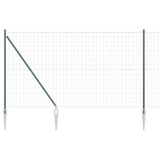 Berkfield Home Euro Fence with 7 Spike Posts 1.5x10 m Galvanised Steel Green