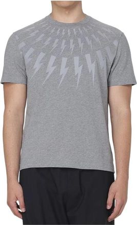 Neil Barrett Bliksemflits Grijs T-shirt - Heren - T-shirts - Grijs - L - Katoen - Tops