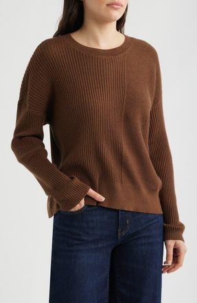 Eileen Fisher Merino Wool Crewneck Sweater in Mahogany at Nordstrom, Size X-Small