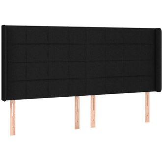 vidaXL Cabecero Con Led De Tela Negro 163x16x118/128 Cm Vidaxl