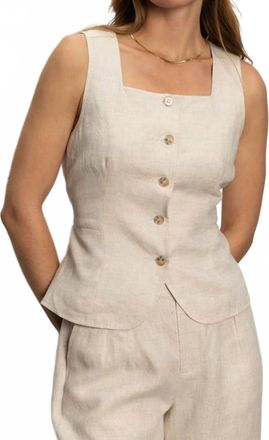 Sanctuary Outsmart Linen Vest In Flax