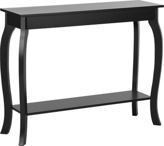 Beliani Mesa Consola Negra 100 X 30 Cm Estilo Franc&eacute;s Moderno Estante De Exhibici&oacute;n Almacenamiento Sala De Estar Pasillo Dormitorio Hartford