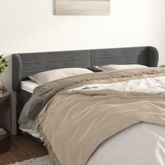 vidaXL Cabecero De Terciopelo Gris Oscuro 163x23x78/88 Cm Vidaxl