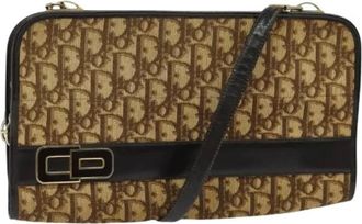 Dior Pre-owned Shoulder Bags, female, Brown, Size: ONE SIZE Pre-owned Trotter Canvas Shoulder Bag