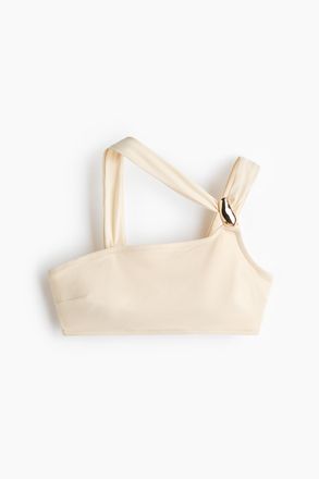 H&M Wattiertes One-Shoulder-Bikinitop - Beige
