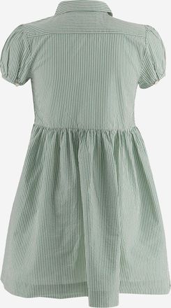 Polo Ralph Lauren Girls Cotton Dress Smocked Body Green