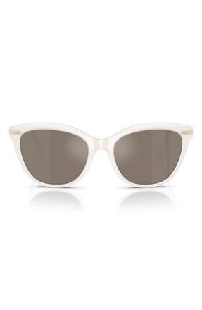 Oliver Peoples x Roger Federer Mr. Federer 55mm Cat Eye Sunglasses in White /Sierra Flash Mirror at Nordstrom