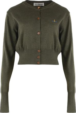 Vivienne Westwood Cardigan Bea con logo - Verde