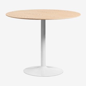 Sklum Sklum - Mesa De Comedor Redonda En Mdf Y Metal Yvetta
