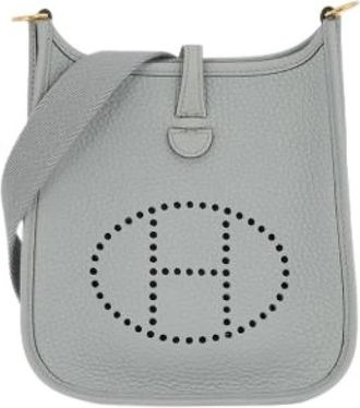 Herm&egrave;s Pre-owned Evelyne Schoudertas - Dames - Vintage Schoudertas - Grijs - ONE Size - Leer - Vintage