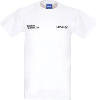 Usual T-shirt met korte mouwen en ronde hals - Heren - T-shirts - Wit - XL - Katoen - Tops