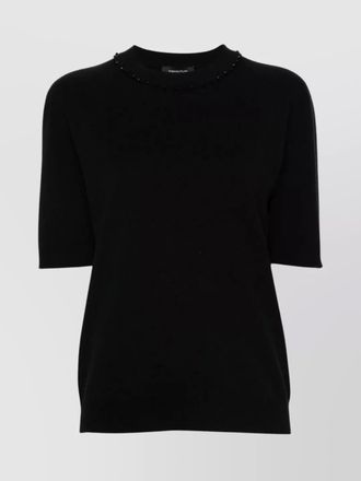 Fabiana Filippi silk cashmere short-sleeve knitted top