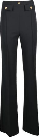 Elisabetta Franchi Broeken, Dames, Zwart, XL, Polyester, Wijde broek
