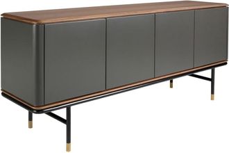 Angel Cerd&aacute; Aparador moderno en madera gris oscuro y acero