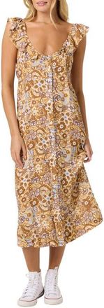 O'Neill Carrington Izabelle Floral Midi Dress in Sherbet at Nordstrom, Size Xx-Large