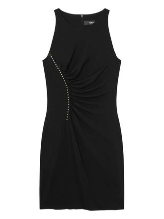 Versace studded ruched mini dress - women - Viscose/Spandex/Elastane/Viscose/Spandex/Elastane - 44 - Black