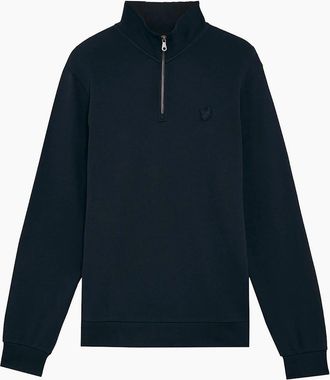 Lyle & Scott Lyle And Scott Mens Eagle Zip Neck Long Sleeve Sweatshirt - Navy - Size: 40
