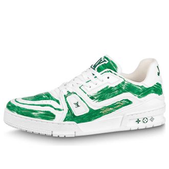 Louis Vuitton LV Trainer Sneakers White and Colored In Green 1ABLX1