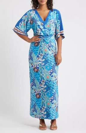 Lilly Pulitzer Adalyn Floral Maxi Dress in Starlight Navy Best Forever at Nordstrom Rack, Size 00