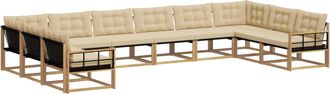 vidaXL Conjunto De Sof&aacute;s De Exterior 10 Uds. Y Beige Vidaxl
