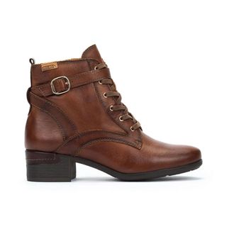 Pikolinos Bruine Dames Enkellaars - Malaga - Dames - Veterlaarzen - Bruin - 42 EU - Leer - Schoenen
