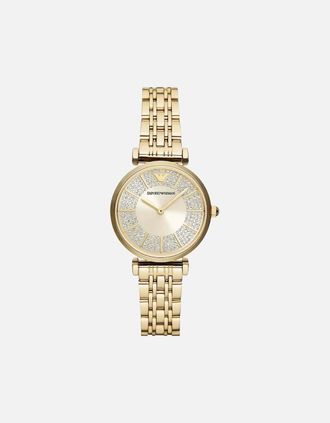 Emporio Armani Womens Emporio Armani AR11608 Two-Hand Gold-Tone Ladies Watch