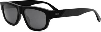 Fendi Sunglasses, unisex, Black, Size: 56 MM Diagonal Geometric Sunglasses
