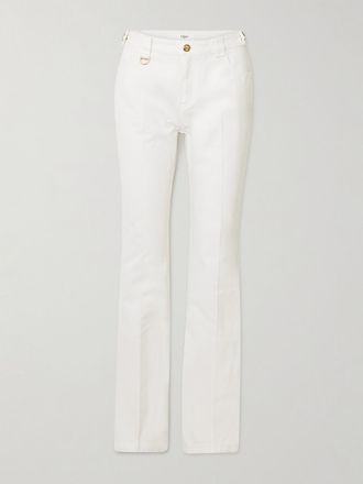 Chloé Jeans A Gamba Dritta E Vita Media Con Decorazioni - Bianco